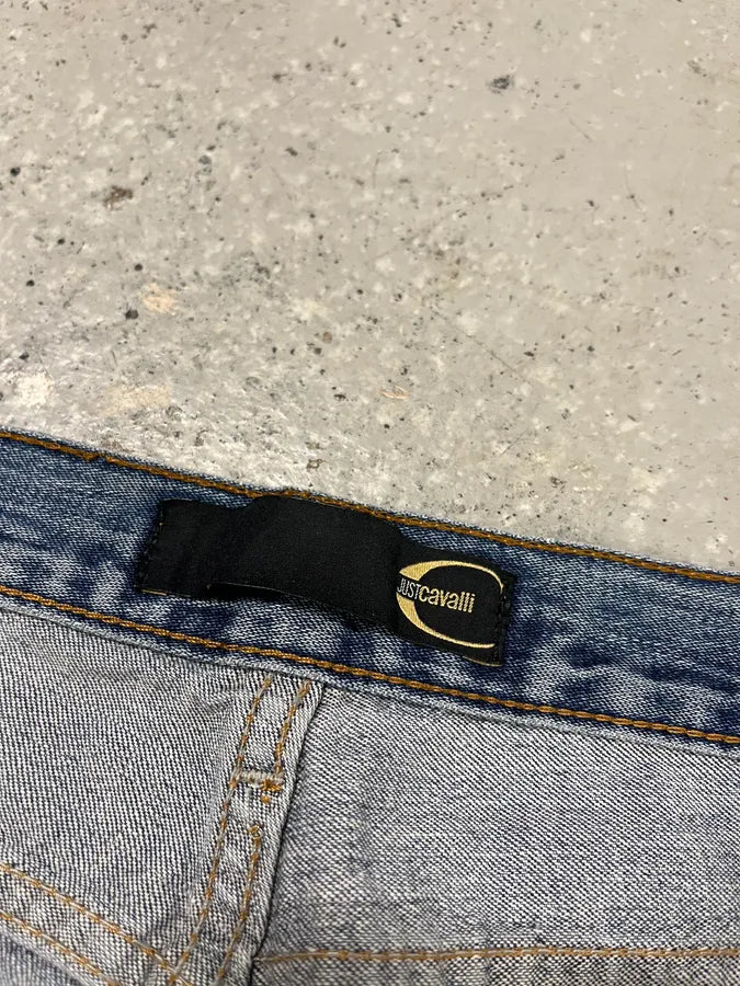 2000s Cavalli Destroyed Blue Denim Jeans (M) VJWzrfA 10