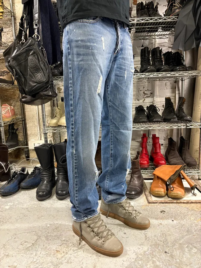 2000s Cavalli Destroyed Blue Denim Jeans (M) VJWzrfA 2