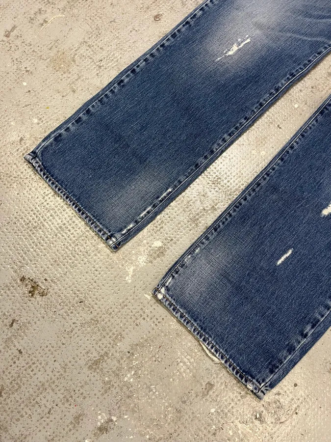 2000s Cavalli Destroyed Blue Denim Jeans (M) VJWzrfA 6