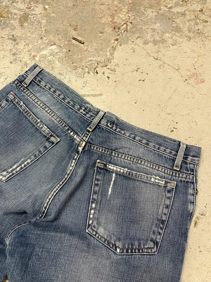2000s Cavalli Destroyed Blue Denim Jeans (M) VJWzrfA 8