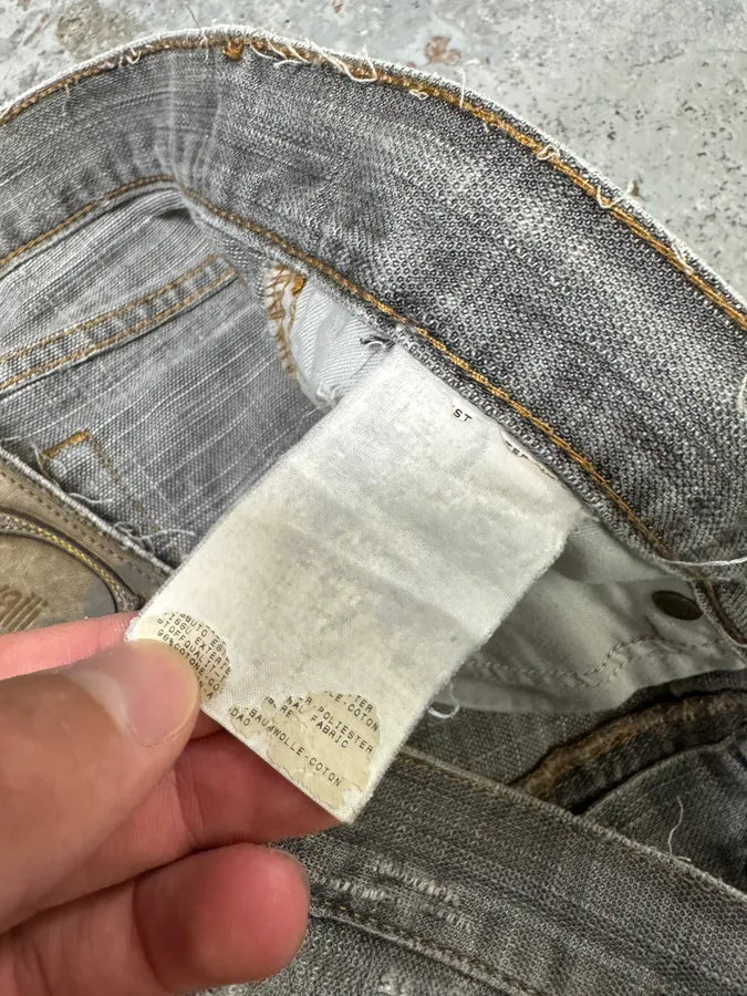 2000s Cavalli Destroyed Grey Denim Jeans rCCHrSb 8