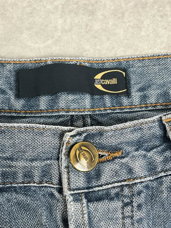 2000s Cavalli Distressed Light Blue Denim Jeans PhnzExr 8