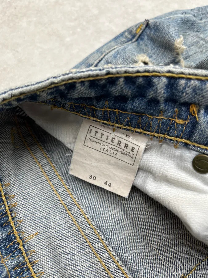 2000s Cavalli Distressed Pony Hair Band Light Blue Denim Jeans HWLEwNm 12