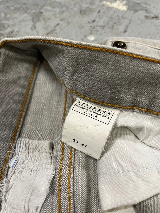 2000s Cavalli Distressed Stonewashed Grey Denim Jeans vuiGZZJ 11