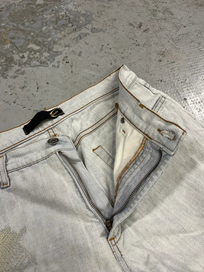 2000s Cavalli Distressed White Jeans hXhnbag 10