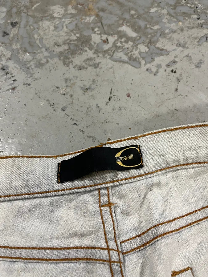 2000s Cavalli Distressed White Jeans hXhnbag 11