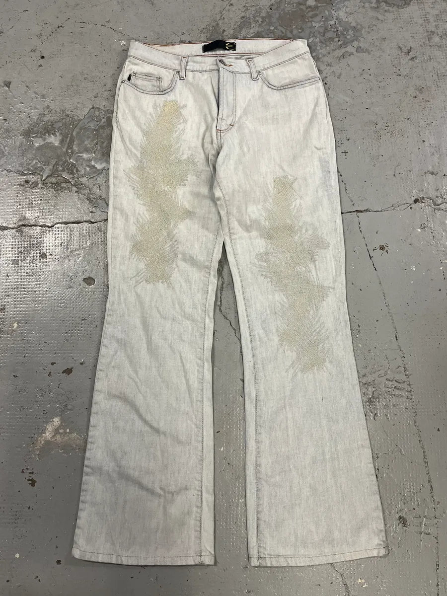 2000s Cavalli Distressed White Jeans hXhnbag 2