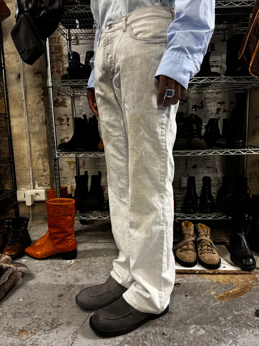 2000s Cavalli Distressed White Jeans hXhnbag 3