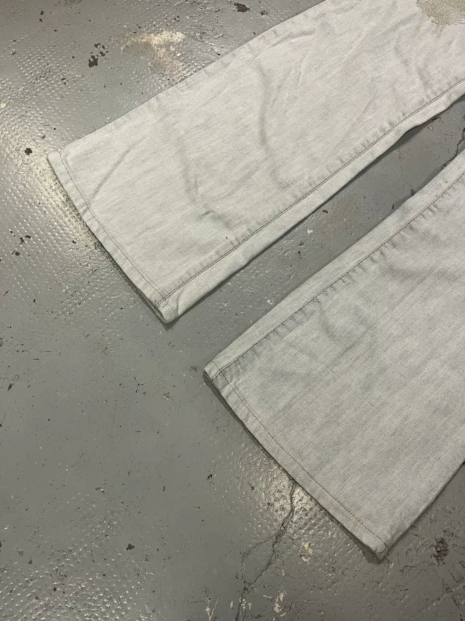 2000s Cavalli Distressed White Jeans hXhnbag 6