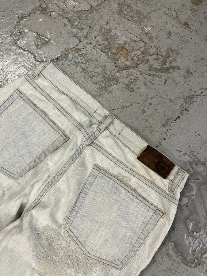 2000s Cavalli Distressed White Jeans hXhnbag 8