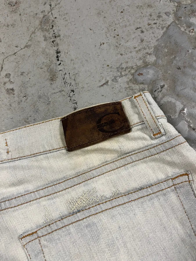 2000s Cavalli Distressed White Jeans hXhnbag 9