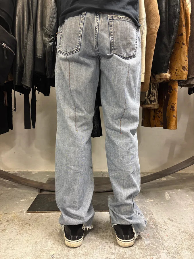 2000s Cavalli Double Knee Blue Denim Jeans pQyDSuT 3
