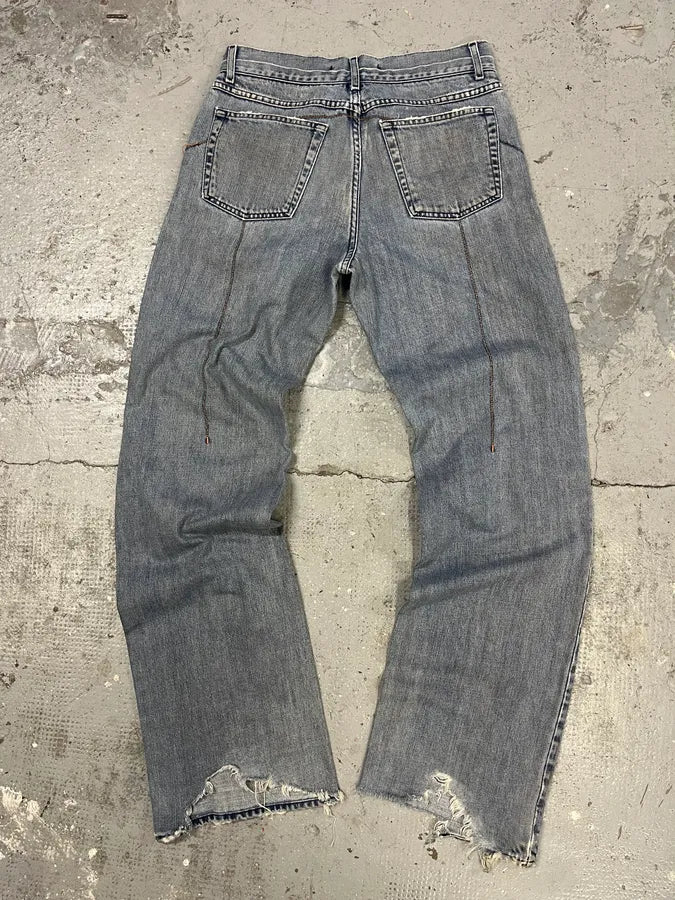 2000s Cavalli Double Knee Blue Denim Jeans pQyDSuT 6