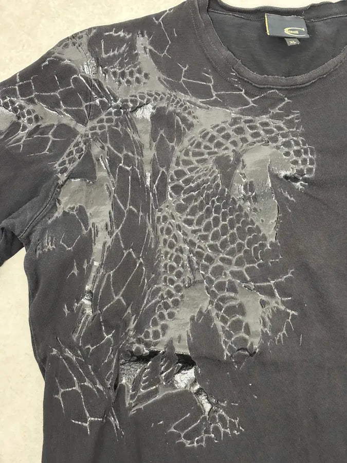 2000s Cavalli Dragon Black T-Shirt uOssUpn 5