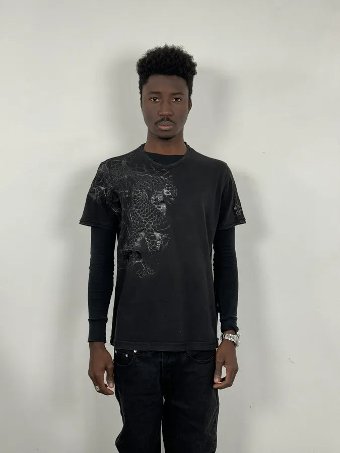2000s Cavalli Dragon Black T-Shirt uOssUpn 1