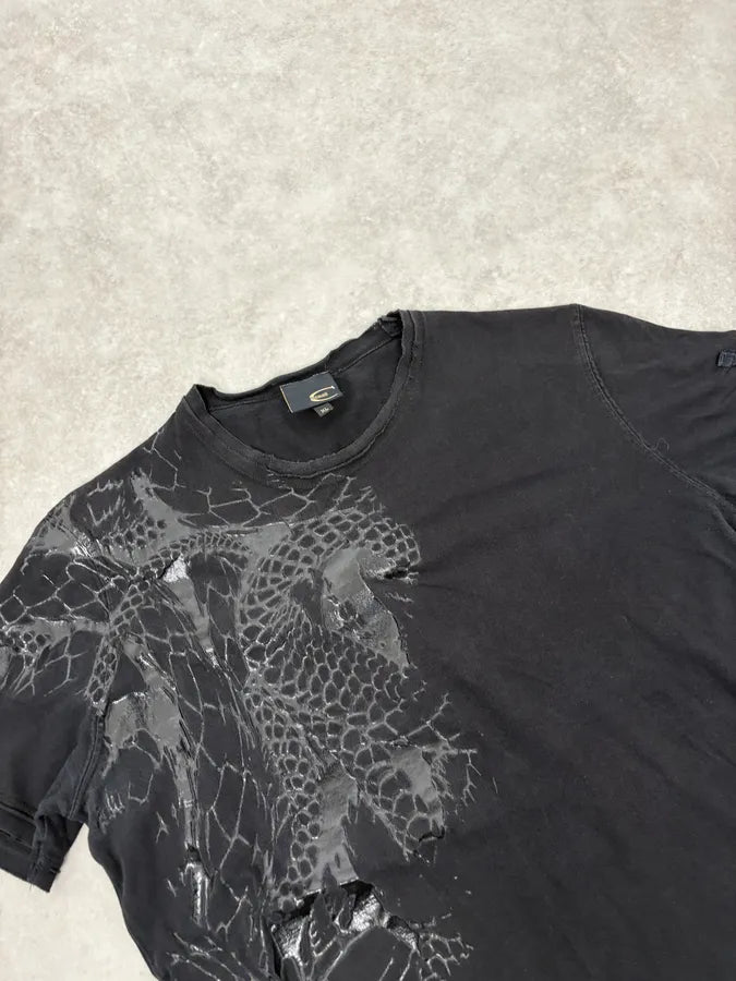 2000s Cavalli Dragon Black T-Shirt uOssUpn 4