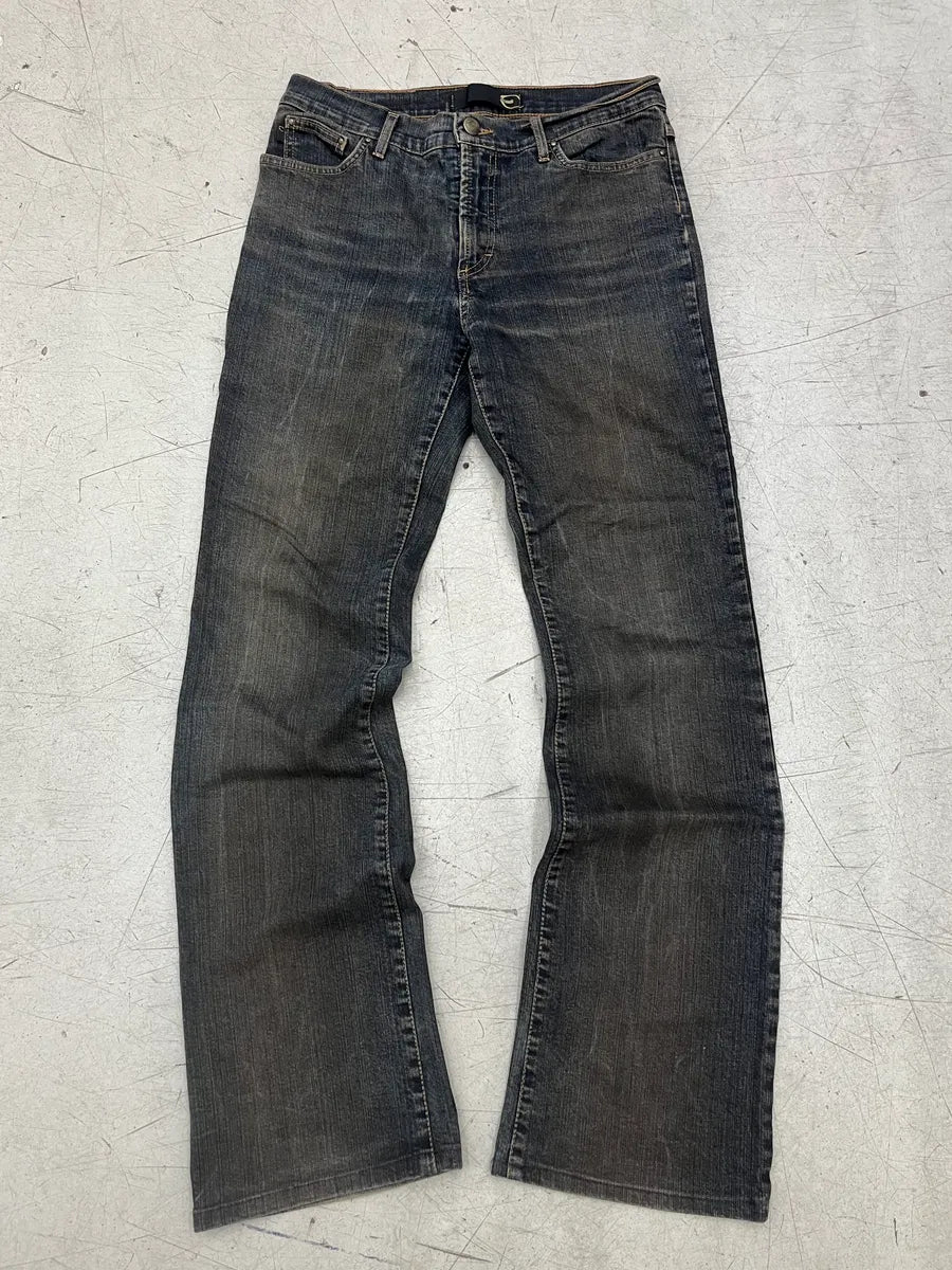 2000s Cavalli Dusted Grey Navy Faded Slim Denim Jeans orxxpqf 0