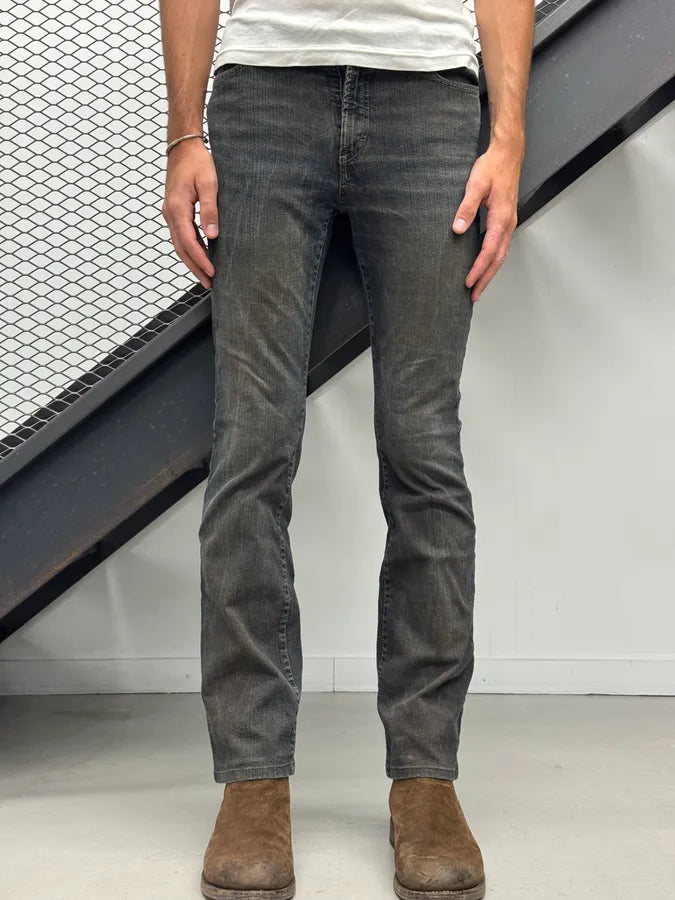 2000s Cavalli Dusted Grey Navy Faded Slim Denim Jeans orxxpqf 1