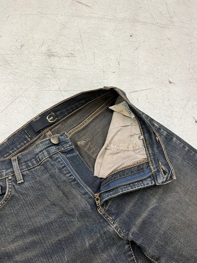 2000s Cavalli Dusted Grey Navy Faded Slim Denim Jeans orxxpqf 10