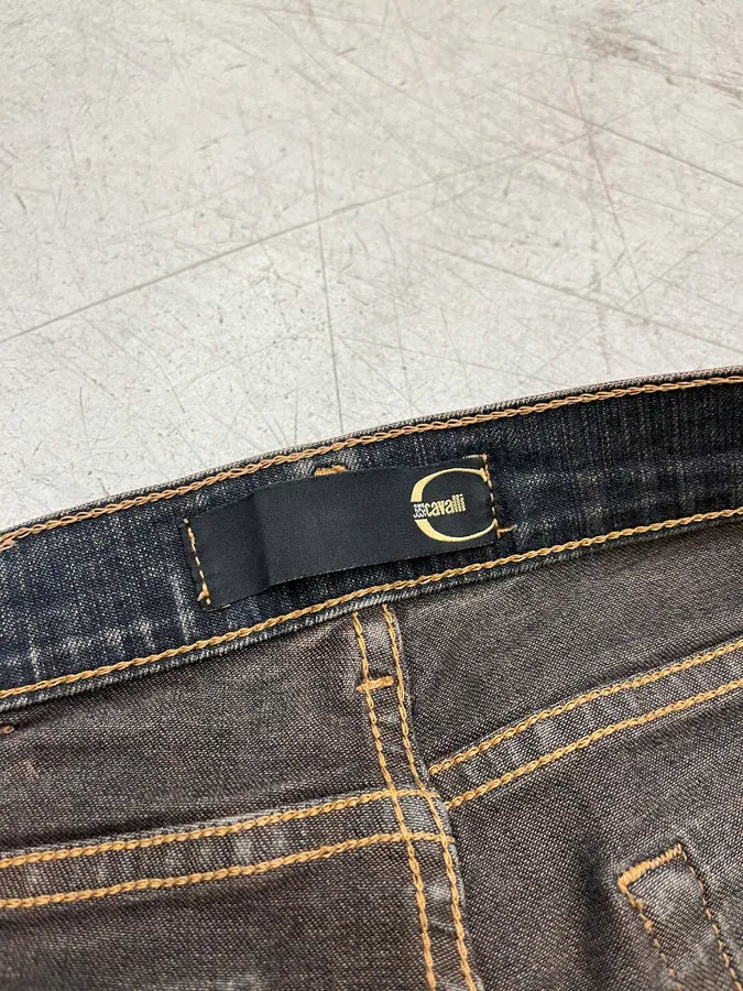 2000s Cavalli Dusted Grey Navy Faded Slim Denim Jeans orxxpqf 11