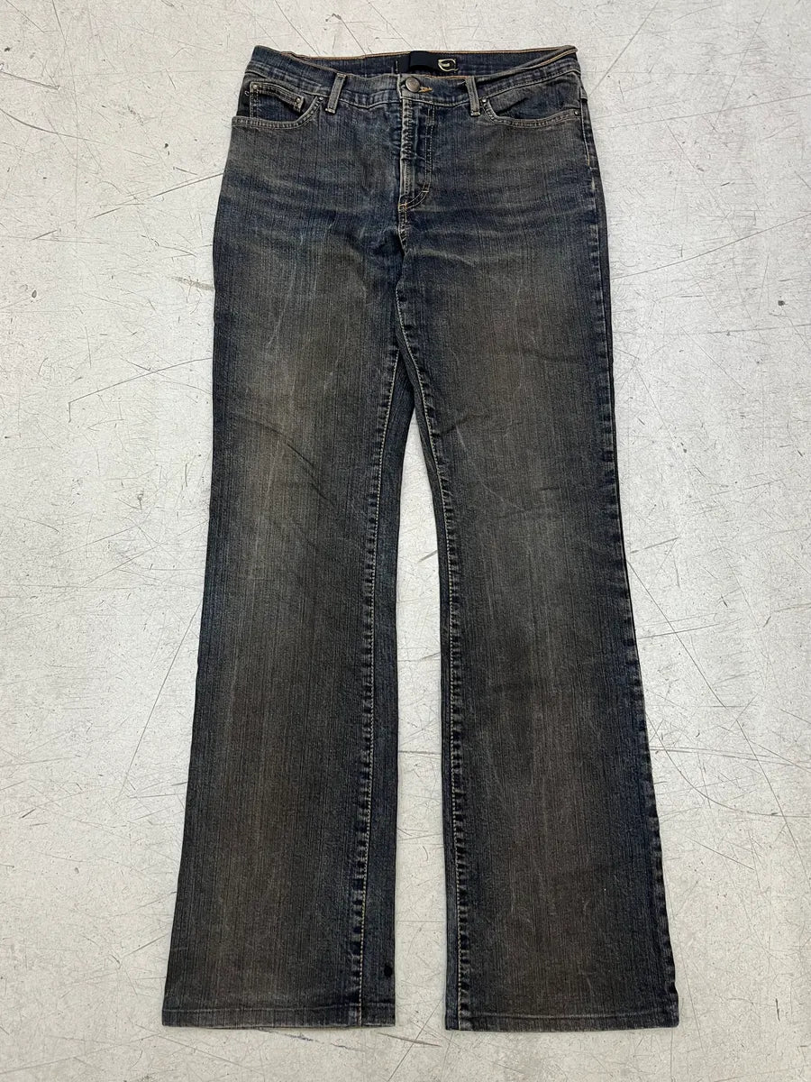 2000s Cavalli Dusted Grey Navy Faded Slim Denim Jeans orxxpqf 4