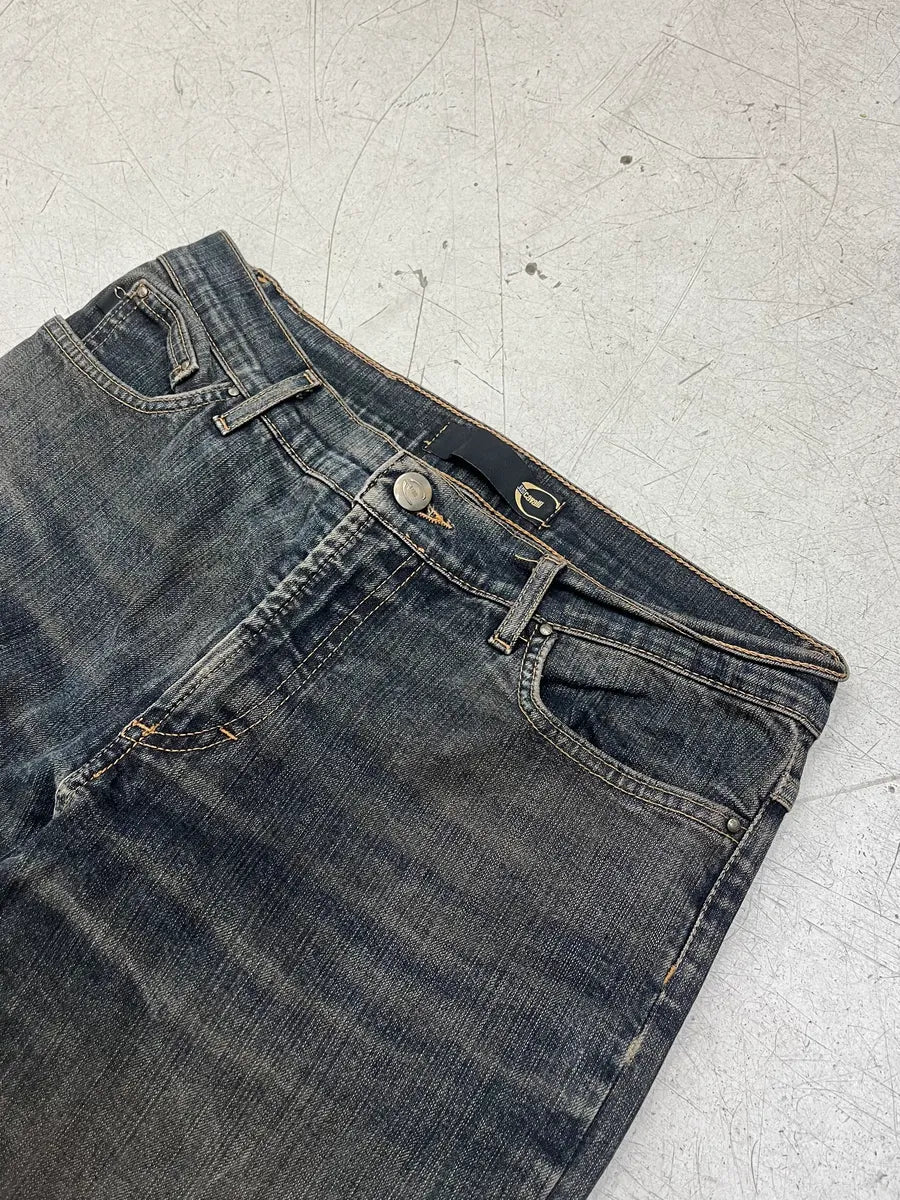 2000s Cavalli Dusted Grey Navy Faded Slim Denim Jeans orxxpqf 5
