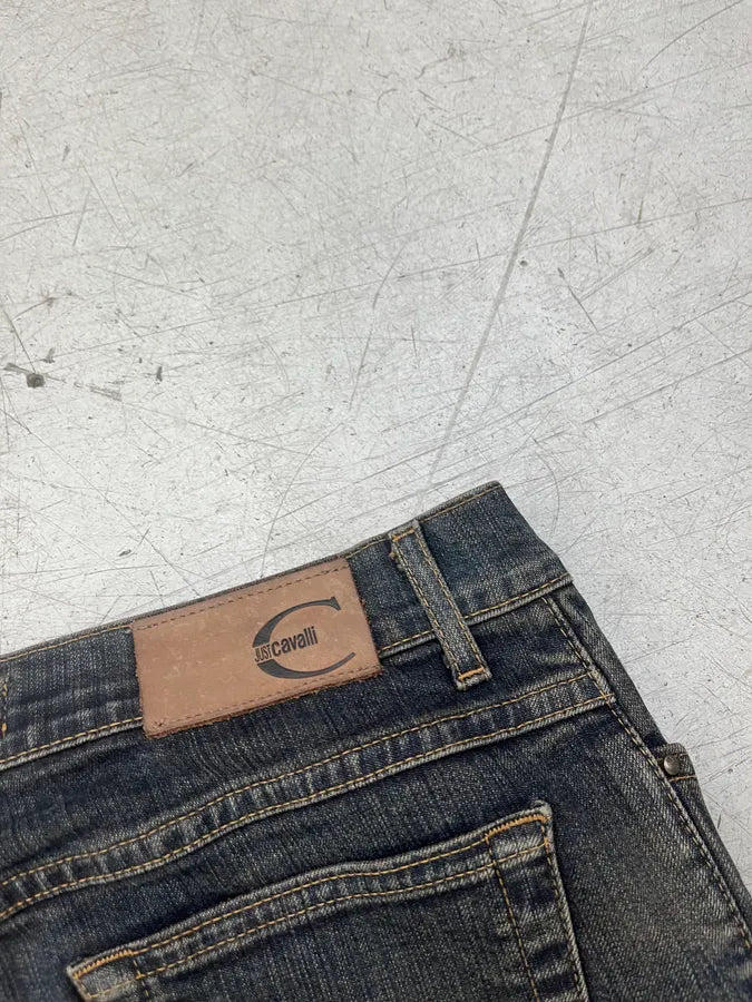 2000s Cavalli Dusted Grey Navy Faded Slim Denim Jeans orxxpqf 8