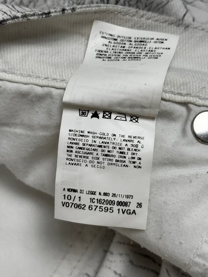 2000s Cavalli Earthquake Cracked White Print Pants rBRNHKG 9