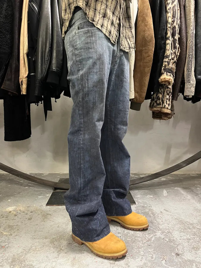 2000s Cavalli Elevation Disorder Blue Bootcut Pants (M) MyqqSNc 1