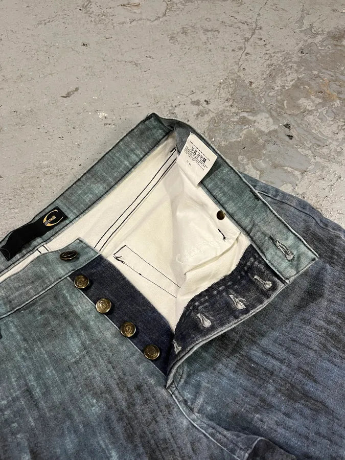 2000s Cavalli Elevation Disorder Blue Bootcut Pants (M) MyqqSNc 11