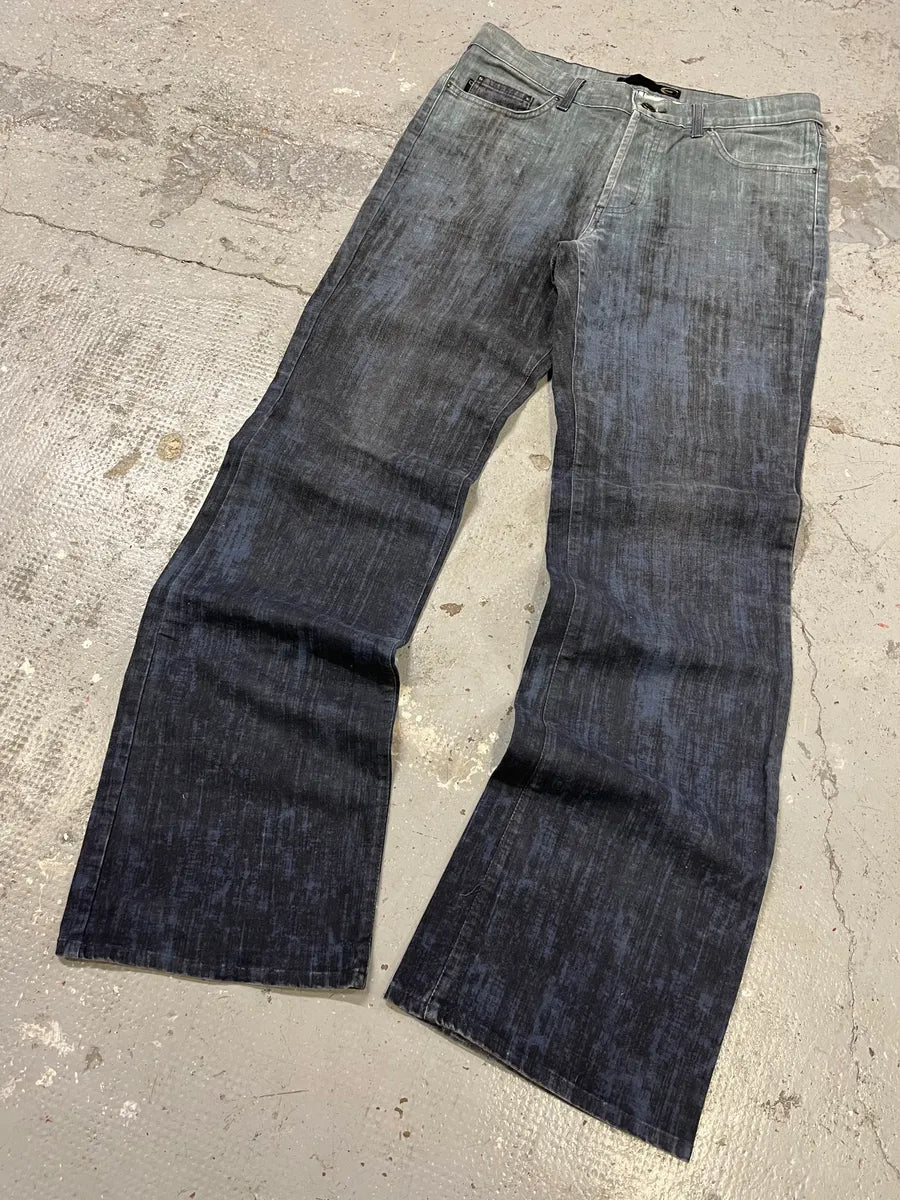 2000s Cavalli Elevation Disorder Blue Bootcut Pants (M) MyqqSNc 4