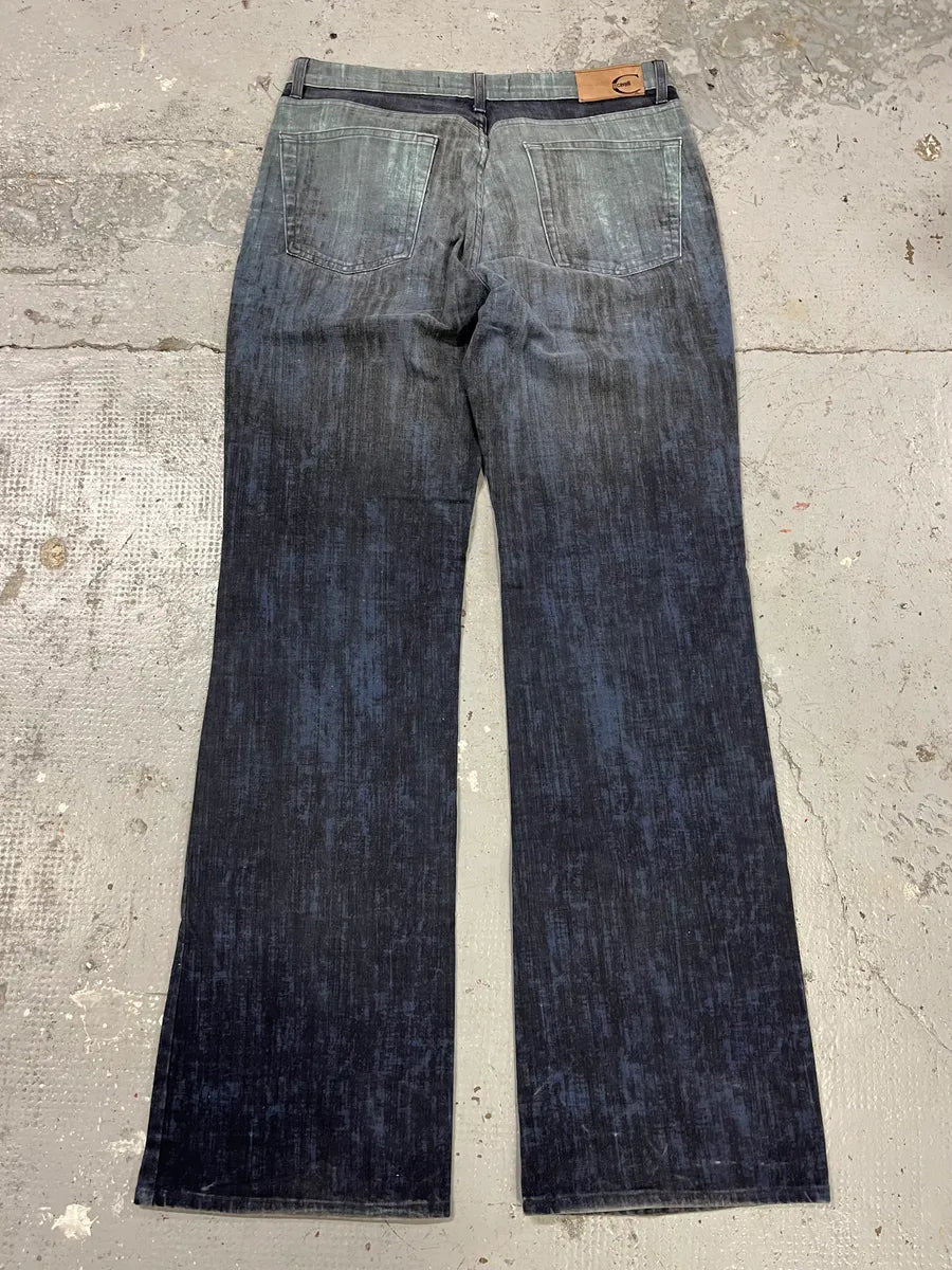 2000s Cavalli Elevation Disorder Blue Bootcut Pants (M) MyqqSNc 7