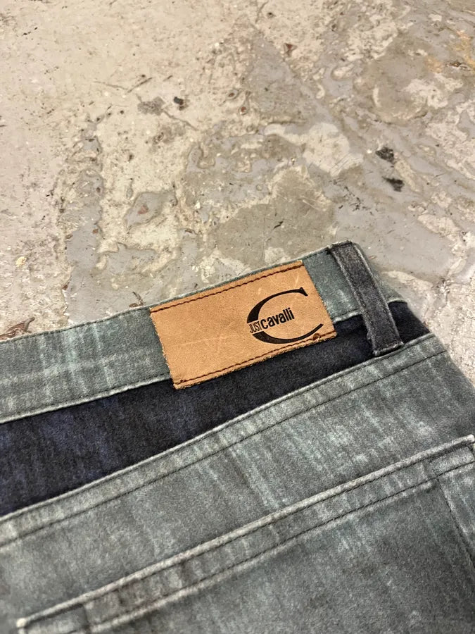 2000s Cavalli Elevation Disorder Blue Bootcut Pants (M) MyqqSNc 9