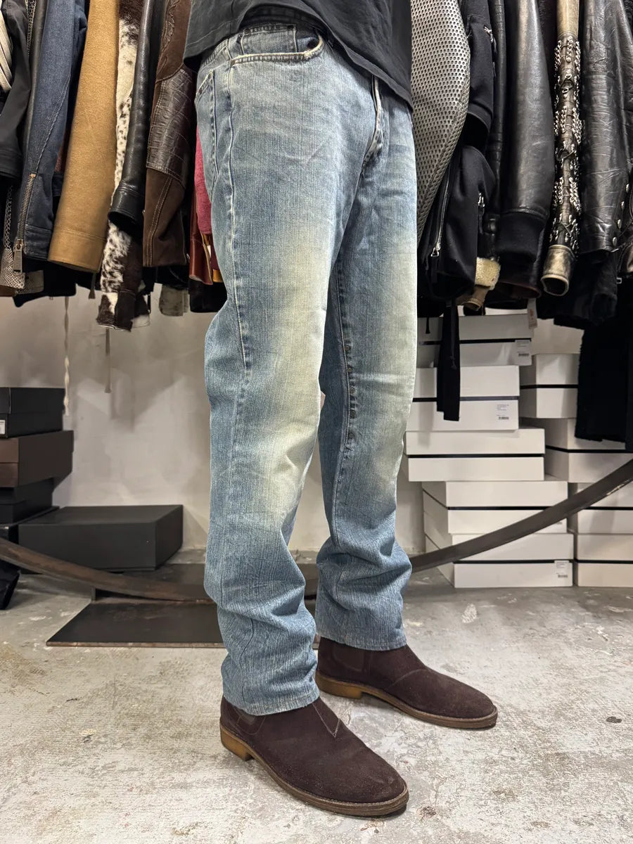 2000s Cavalli Embellished Blue Faded Denim Jeans OHCRWth 1