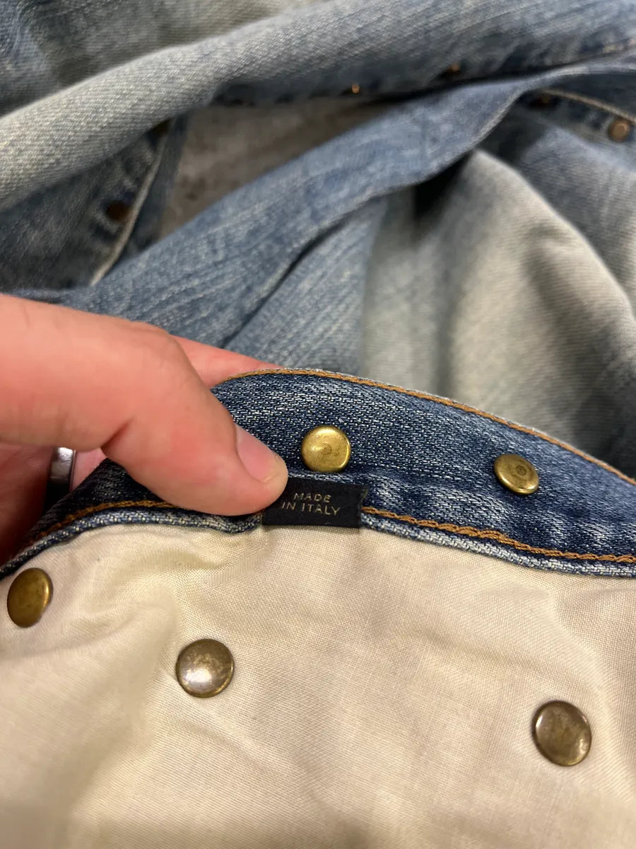 2000s Cavalli Embellished Blue Faded Denim Jeans OHCRWth 14