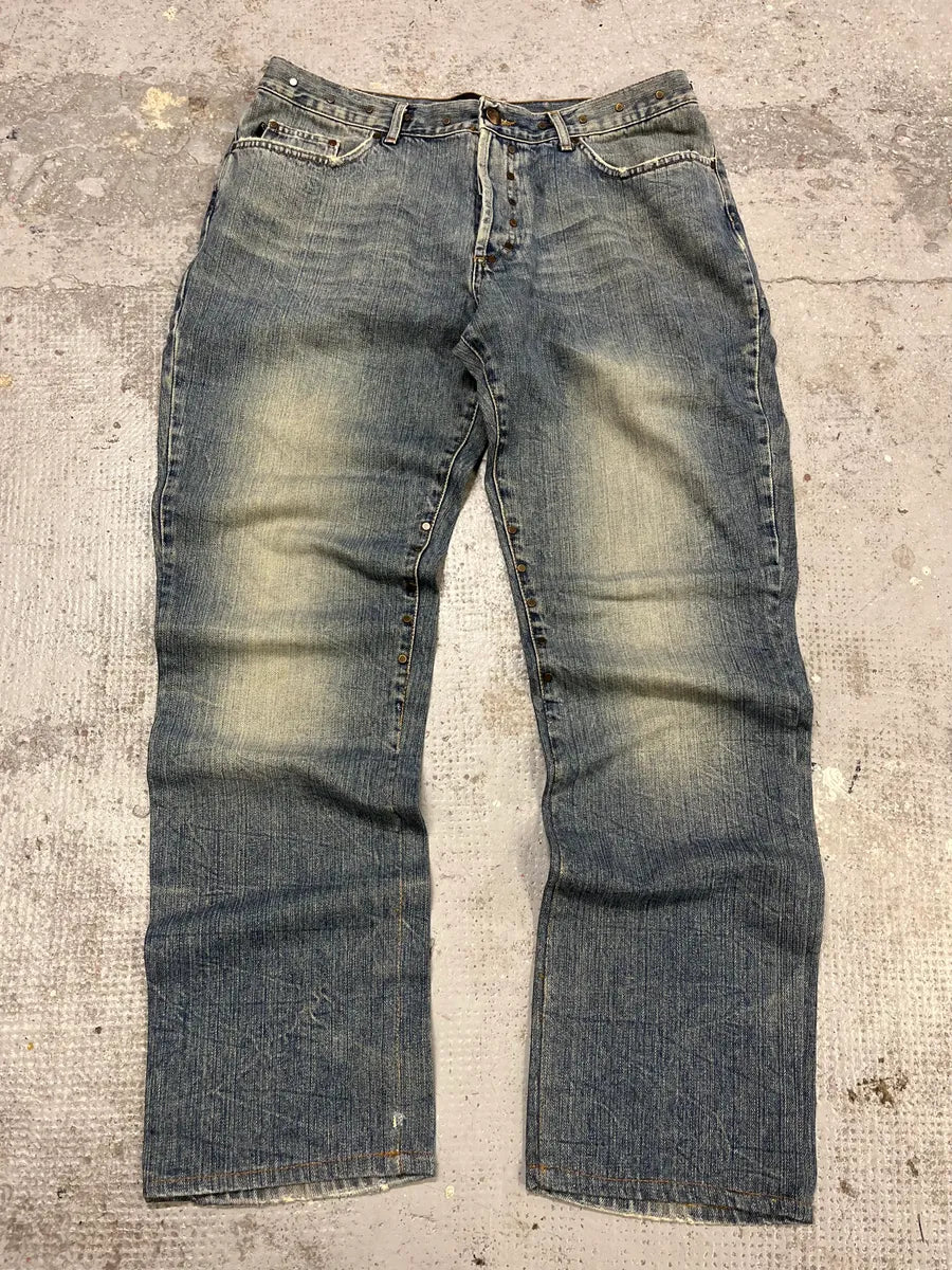 2000s Cavalli Embellished Blue Faded Denim Jeans OHCRWth 2