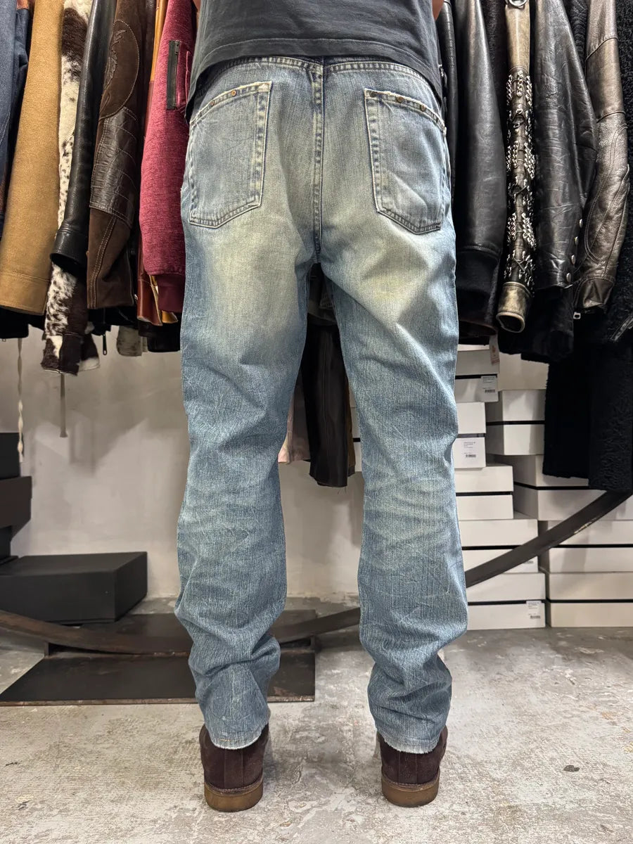 2000s Cavalli Embellished Blue Faded Denim Jeans OHCRWth 3