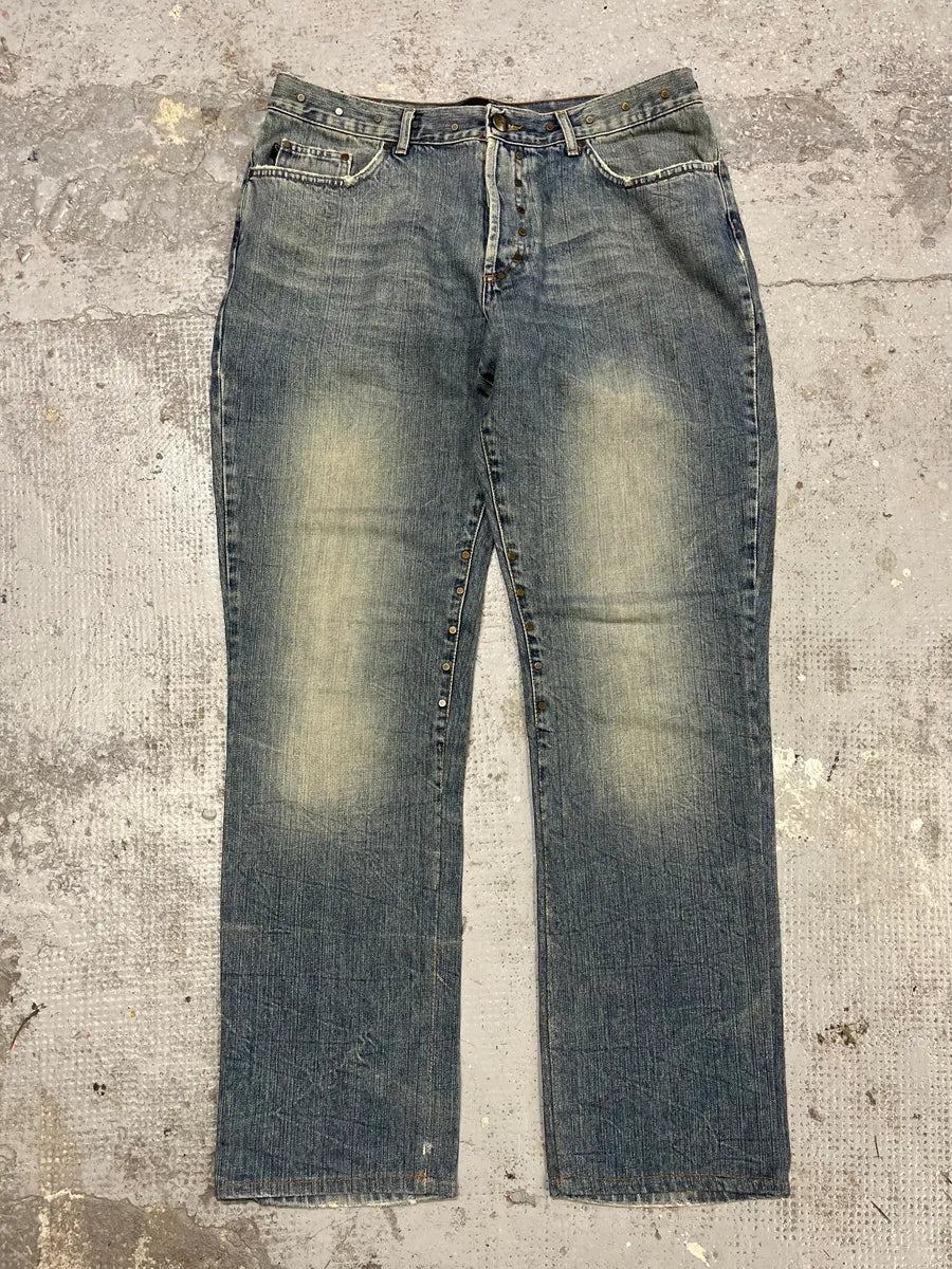 2000s Cavalli Embellished Blue Faded Denim Jeans OHCRWth 4