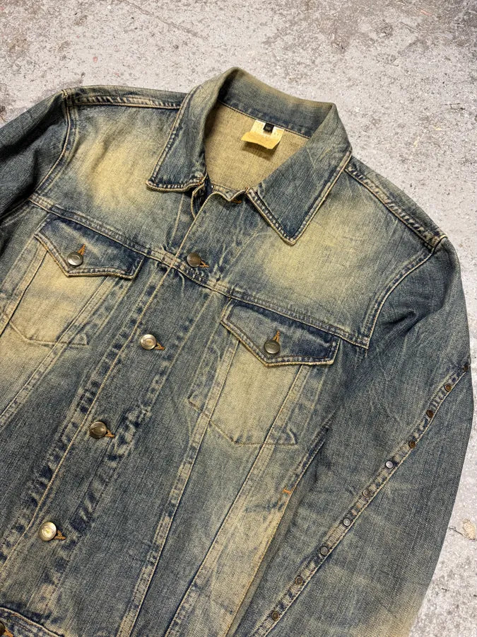 2000s Cavalli Embellished Faded Denim Jacket (M/L) pAllKJU 3