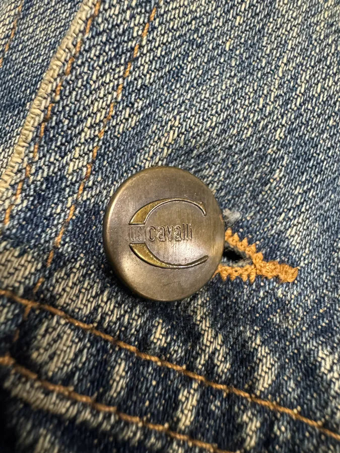2000s Cavalli Embellished Faded Denim Jacket (M/L) pAllKJU 5