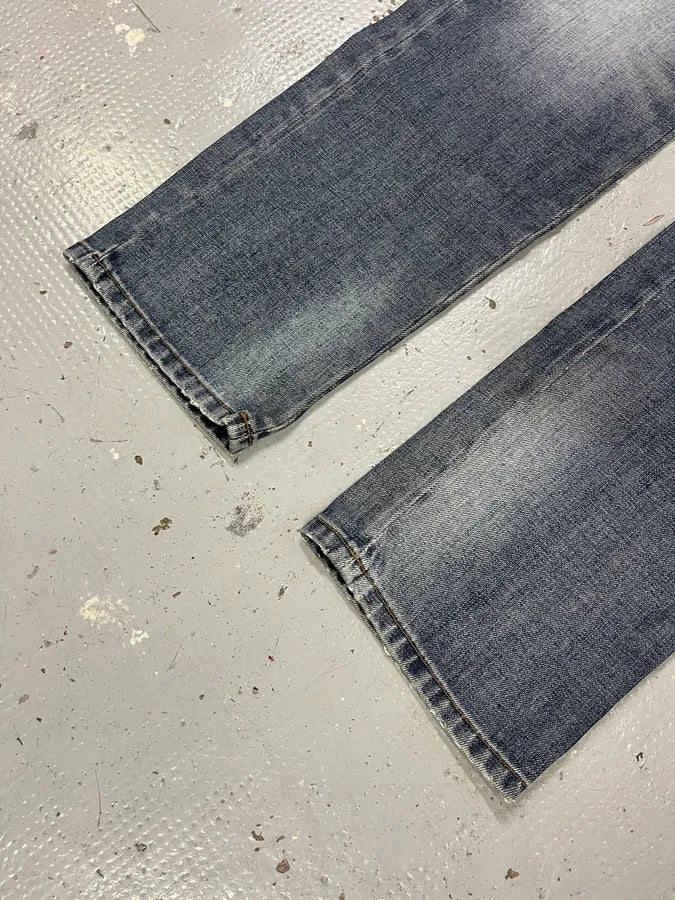 2000s Cavalli Embroidered Blue Denim Jeans mtzouiQ 6