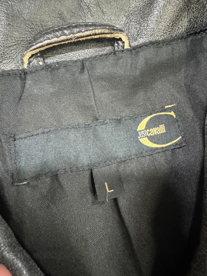 2000s Cavalli Eroded Brut Archive Trucker Leather Jacket (M) koYAsas 8