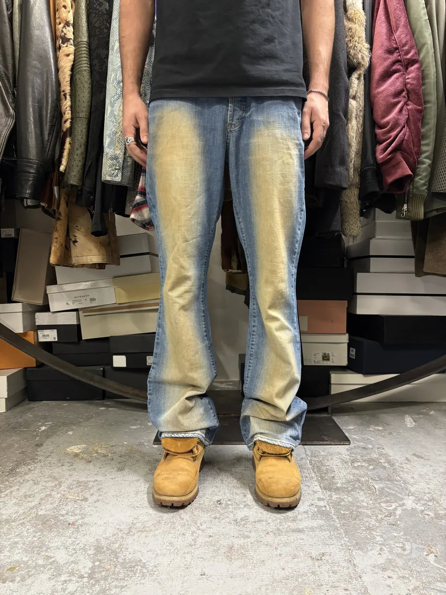 2000s Cavalli Extra Faded Flared Blue Denim Jeans jzqXfra 0