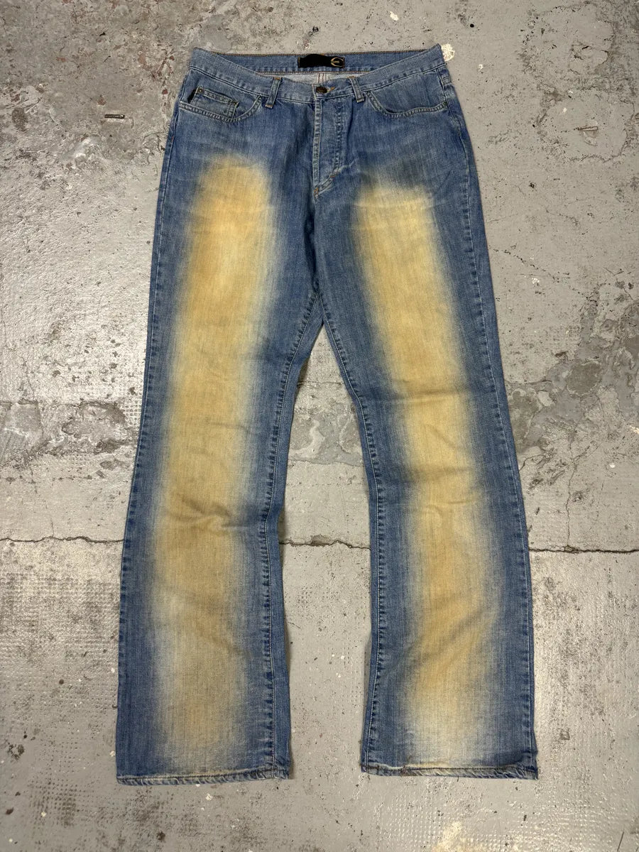 2000s Cavalli Extra Faded Flared Blue Denim Jeans jzqXfra 3