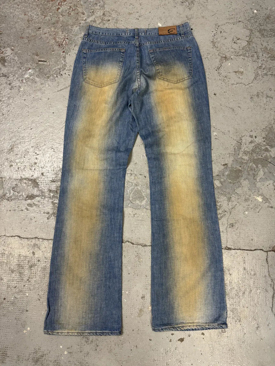 2000s Cavalli Extra Faded Flared Blue Denim Jeans jzqXfra 4