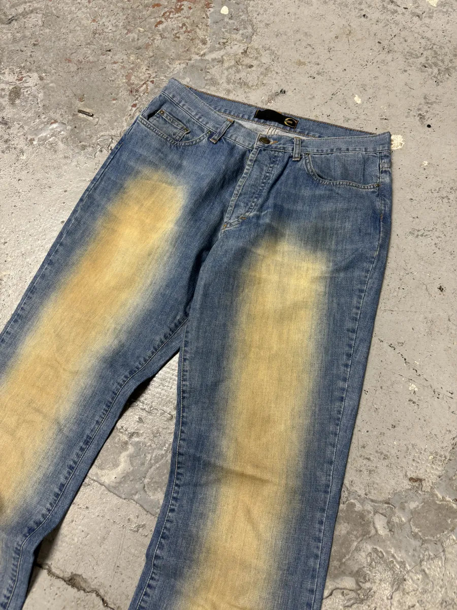 2000s Cavalli Extra Faded Flared Blue Denim Jeans jzqXfra 5