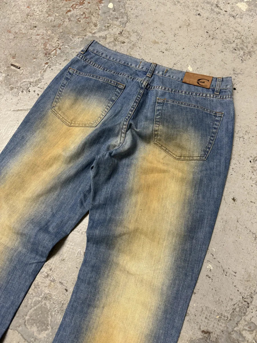2000s Cavalli Extra Faded Flared Blue Denim Jeans jzqXfra 7