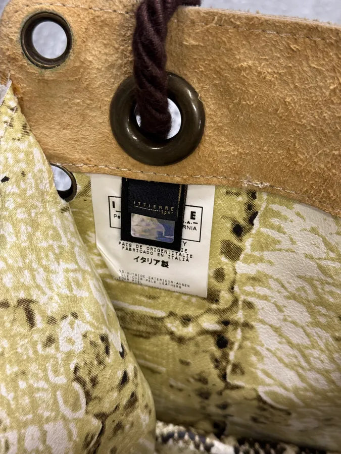 2000s Cavalli Eyelet Beige Crocodile Effect Leather Knot Handle Bag HuUlfwY 3