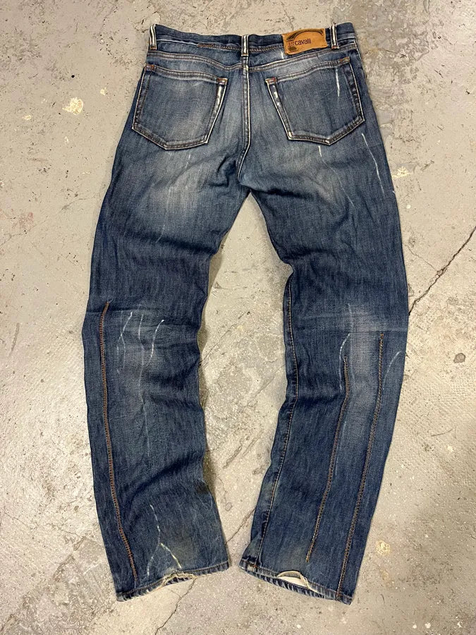 2000s Cavalli Faded Blue Rebel Jeans  LLdihVU 6
