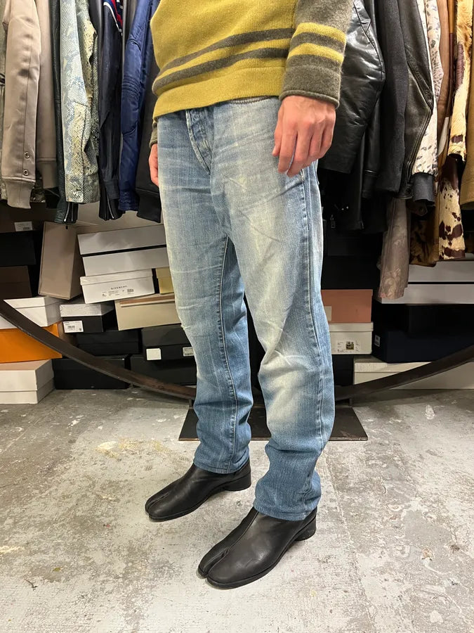 2000s Cavalli Faded Denim Distressed Denim Jeans QfGggYv 1